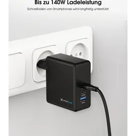 Xlayer Powercharger 140W mit 2x USB-C 1x USB-A GaN-Technologie