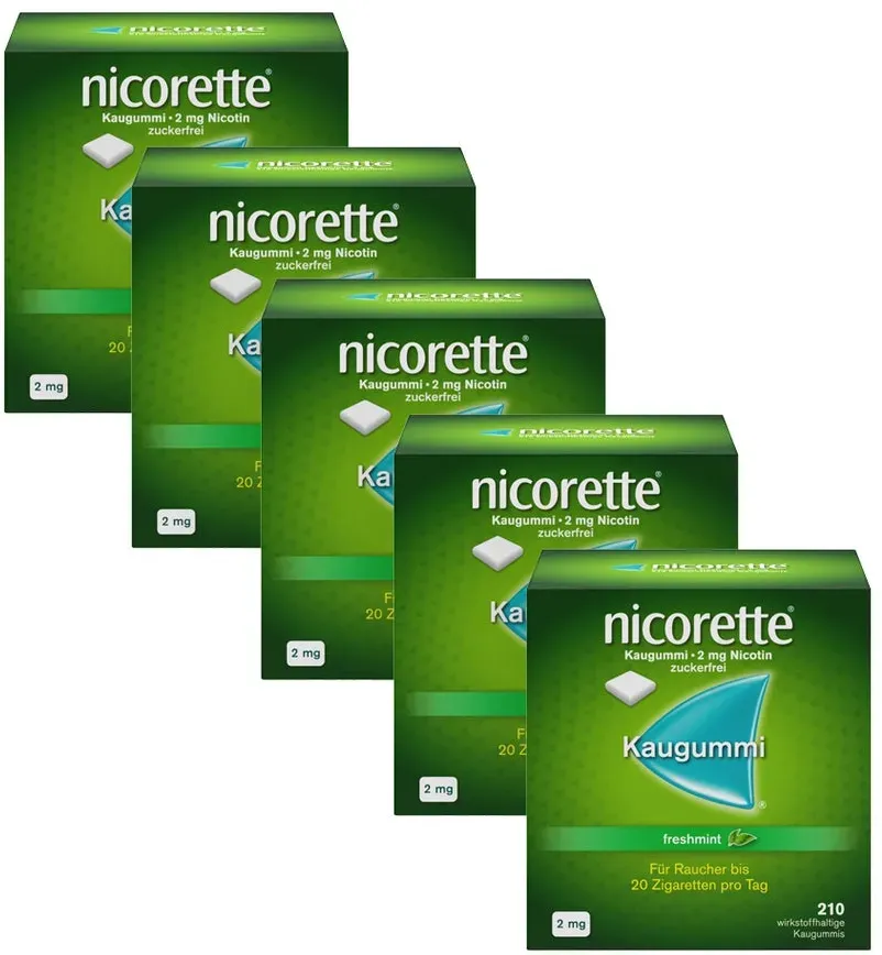 nicorette Kaugummi 2 mg freshmint 5X210 St