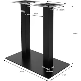 ML-Design Tischgestell Doppel 72 cm Metall Schwarz