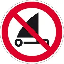 Schild Strandsegeln verboten ISO 20712-1, Alu, Ø 400 mm