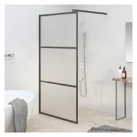 vidaXL Duschwand für Walk-In Dusche 100x195 cm ESG Mattiert Schwarz