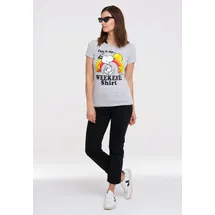 LOGOSHIRT Peanuts - Snoopy & Woodstock - Weekend grau L
