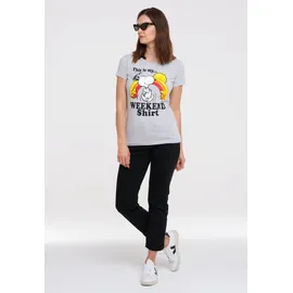 LOGOSHIRT Peanuts - Snoopy & Woodstock - Weekend grau L
