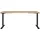 Germania Lissabon höhenverstellbarer Schreibtisch lindberg-eiche rechteckig, T-Fuß-Gestell schwarz 180,0 x 80,0 cm