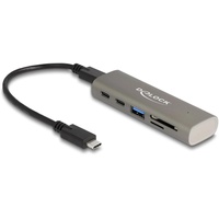 Delock 3 Port USB 10 Gbps Hub inklusive SD und Micro SD Card Reader mit USB Type-C Anschluss