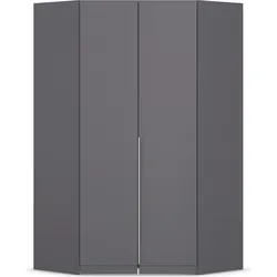 Eckkleiderschrank RAUCH "Agordo", grau (graumetallic), B:117cm H:229cm T:117cm, Holzwerkstoff, Schränke, voll ausgestattet mit viel Stauraum MADE IN GERMANY