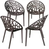 Trisens Bistrostuhl 59 x 60 x 80 cm braun 4 St.