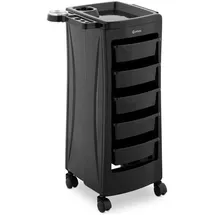 Physa Salonbedarf, Rollbarer Friseurtrolley Friseurwagen Kosmetikwagen 5 Schubladen 10 kg schwarz