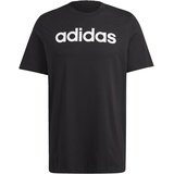 adidas Herren Essentials Single Jersey Linear Embroidered Logo Langarm T-Shirt, Schwarz, M