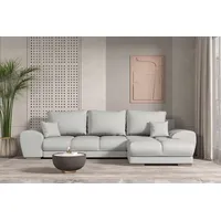 99rooms Antalya Ecksofa Strukturstoff NEVE Hellgrau Rechts mit