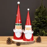 Gravidus 2er Set Weihnachtsmann-Dekofiguren aus Metall