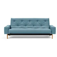 Schlafsofa INNOVATION LIVING TM "MIMER hochwertige Schlaffunktion, aktuelles Design und extra Komfort" Sofas Gr. T: 100cm, Struktur grob MIXED DANCE, blau (ligt blue 525, mixed dance) Taschenfederkernmatratze, Breite Liegefläche 140 cm