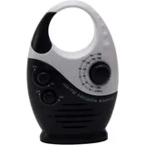 Aougo - Badezimmer-Duschradio, wasserdichtes Mini-AM-FM-Radio mit Griff oben, Lautsprecher mit einstellbarer Lautstärke, für Duschraum, Schlafzimmer,