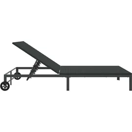 vidaXL Sonnenliege 206 x 62,5 x 74 cm Schwarz