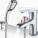 Duscharmatur – Einloch-duscharmatur Mit Warm- Und Kaltwasseranschluss – Legierung – Waschtischarmatur Mit Warm- Und Kaltwasseranschluss Und Brause
