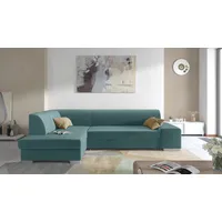 99rooms Piave Ecksofa Velours KRONOS Türkis Links mit