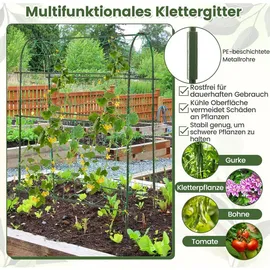 Costway Hochbeet mit Rankgitter 76 x 37 cm Schwarz