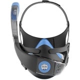 MAKIVI Half Schnorchelmaske mit O-Advanced Breathing System und neuester trocken frei passender Schwimmbrille Blau S