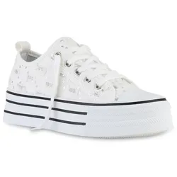 Damen Plateau Sneaker in Weiss