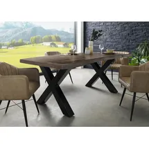 MASSIVMOEBEL24.DE Baumtisch 180 x 77 x 90 cm grau