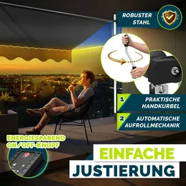 tillvex Klemmmarkise 300 cm grau
