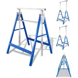 Jopassy 6er set Gerüstbock Arbeitsbock Tragkraft 200 kg 7-fach klappbock Böcke Höhenverstellbar 80-130 cm Metall Arbeitsböcke Gestelle Gerüstböcke Unterstellbock klappböcke