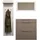 borchardt Möbel Garderoben-Set BORCHARDT MÖBEL "Oliva, Hängeschuhschrank, Spiegel, Garderobenpaneel", schwarz (weiß cappuccino), Holzwerkstoff, Kastenmöbel-Sets
