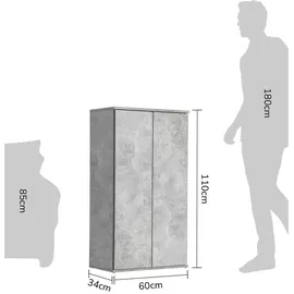 mokebo Der Schlanke 60 x 110 x 34 cm Grau