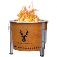 Masuria Rauchfreie Feuerschale 39cm⌀ Alpha 400 - Tragbare Feuertonne für Camping, Terrasse & Garten aus Edelstahl - Hergestellt in EU - Patentierte Rauchreduzierung bis zu 95% - Verstellbare Beine