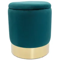 Casamia Sitzhocker Samthocker mit Stauraum Ø 31 H 38 cm Deko Hocker Samt gold Hocker Schm