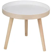 ARTI CASA Beistelltisch Rund Ø40 cm - Wohnzimmertisch Holz - Couchtisch Klein - Nachttisch Modern - Beistelltisch Weiß Kompakt - Kleiner Tisch
