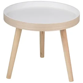 ARTI CASA Beistelltisch Rund Ø40 cm - Wohnzimmertisch Holz - Couchtisch Klein - Nachttisch Modern - Beistelltisch Weiß Kompakt - Kleiner Tisch
