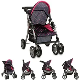 Moni Puppenwagen Punkte Schwarz