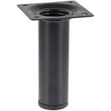Wagner Möbelbein Classic Retro - Ø 30 x 100 mm, Anschraubplatte 60 x 60 mm, Gewinde Ø 10 mm, Stahl, schwarz - 12101001