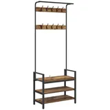 vidaXL Garderobe Kleiderständer mit Regal Altholz 75 x 34 x 184 cm