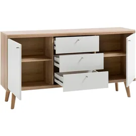 Andas Sideboard »Merle« im skandinavischen Design, Breite 160 cm, weiß