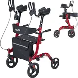 Vevor Rollator Faltbar mit Sitz Gehhilfe rot
