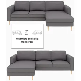 Home Affaire Eckcouch Cord 2-Sitzer Grau
