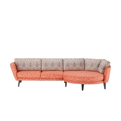 bassetti by SCHRÖNO Ecksofa  Livorno , rot , Maße (cm): B: 338 H: 88 T: 150