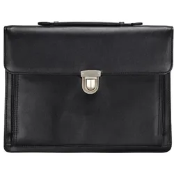 Dermata Aktentaschen Aktenmappe Leder 36 cm  schwarz