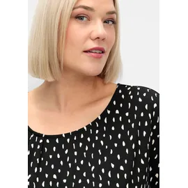 sheego Kurzarmshirt in schwarz-gemustert | Gr.: 52/54