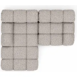 kaiser möbel Ecksofa L-form Mini modular, Bouclé-Stoff Abriamo, Beige, Links, Selia - Beige