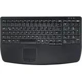 Active Key kompakte Tastatur mit Touchpad und Nummernblock, schwarz, USB, DE (AK-7410-GU-B/GE)