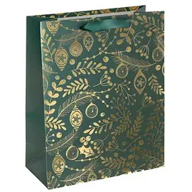 Sigel Geschenktüten Golden ornaments on green Motiv 26,0 x 32,0 cm