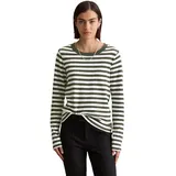 Marc O'Polo Marc OߴPolo DENIM aus Heavy Slub Jersey", Damen, Langarmshirt Bio-Baumwolle gestreift, grün (Dark Green Multi 02), S - S
