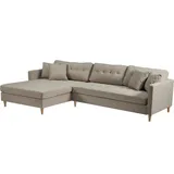VCM ebuy24 Sofa | Bettsofa, Chaiselongsofa Rechts oder Links Gewendet mit Kissen Stoff Sandfarben
