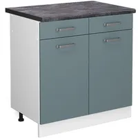 Vicco Schubladenschrank R-Line 80 x 60 x 81,6 cm Blau-Grau