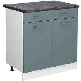 Vicco Schubladenschrank R-Line 80 x 60 x 81,6 cm Blau-Grau