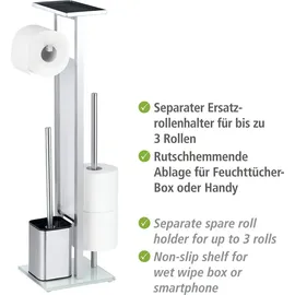 Wenko Stand WC-Garnitur Debar mit Ablage Edelstahl