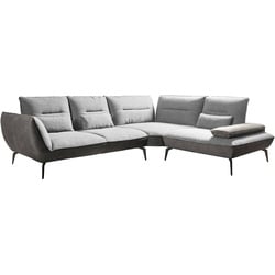 Ecksofa Payton Stoff Silber / Grau